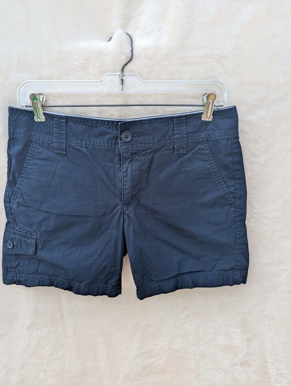 G.H. Bass & Co. Women's Navy Blue Cotton Cargo Chino Shorts Size 2